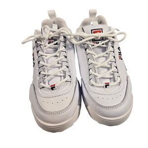 Fila Disruptor II Premium White Chunky Sneakers 5FM00002-125 Mens 6 Womens 7.5
